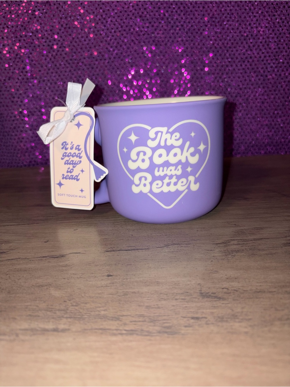 🆕💜 Lavender “The Book Was Better” Mug | Soft Touch Reader Gift | Coffee Cup NWT